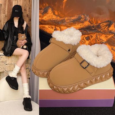 Женские зимние теплые меховые ботинки большого размера на мягкой подошве, утепленные подкладкой, ботильоны до щиколотки, нескользящие, для пеших прогулок, повседневные, спортивные, хлопковые ботинки