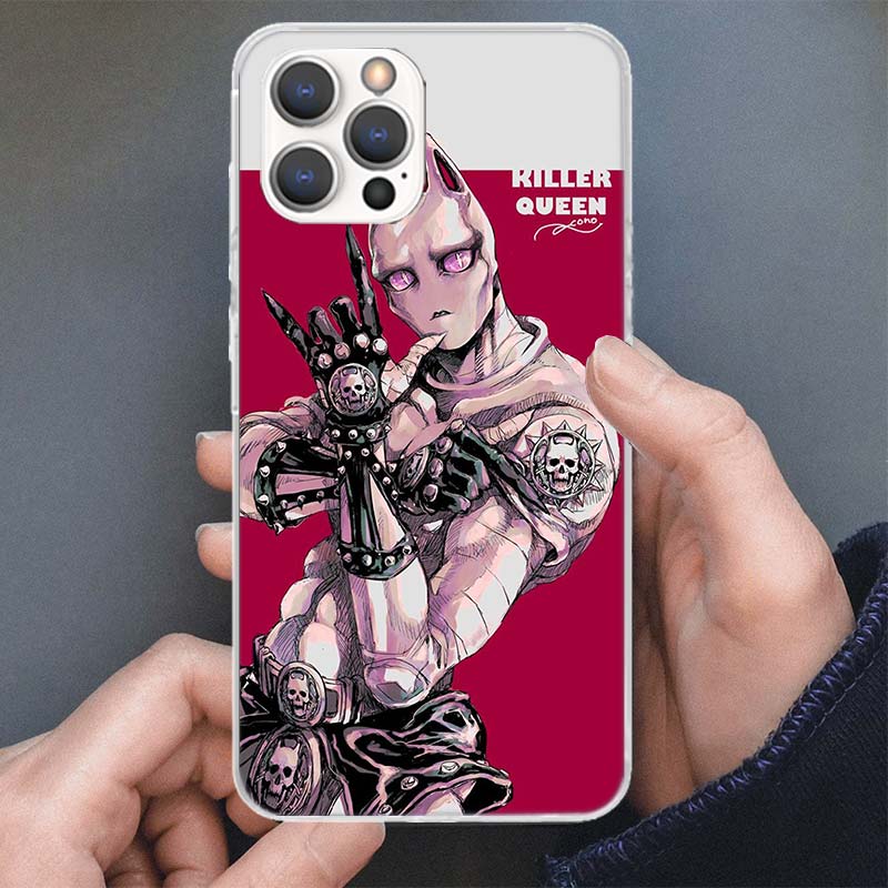 Чехол для телефона Anime JoJo Killer Queen для Apple iPhone 16 15 14 13 12 11 Pro Max Mini XS XR X 7 Plus 8 + SE с мягким силиконовым принтом She