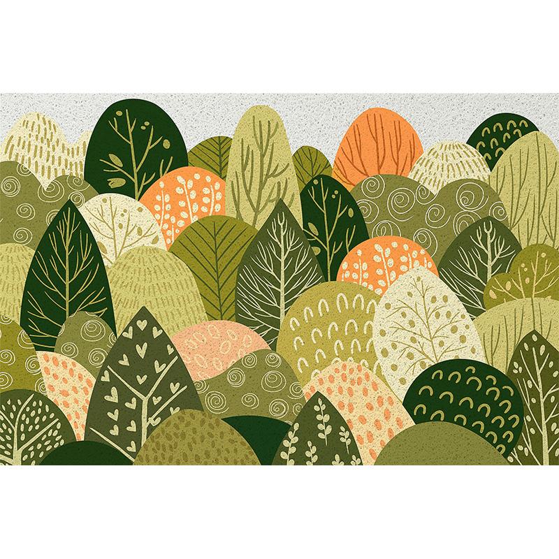 Лесной приветственный коврик Входной ковер Коврик для двери для помещений и улицы Низкопрофильный коврик для двери Моющийся Нескользящая резиновая основа Низкопрофильный коврик