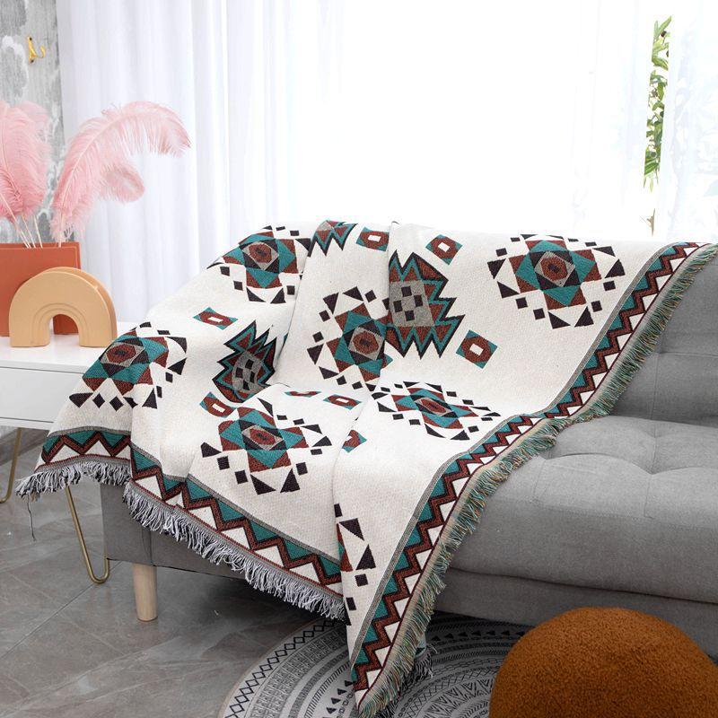 Simple Geometric Sofa Cover Sofa Towel Cover Blanket Double-Sided Blanket Dustproof Cover Blanket