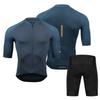 Mens Cycling Jersey Bib Shorts Set Breathable Quick-Dry Mountain Bike Apparel Outdoor Sports