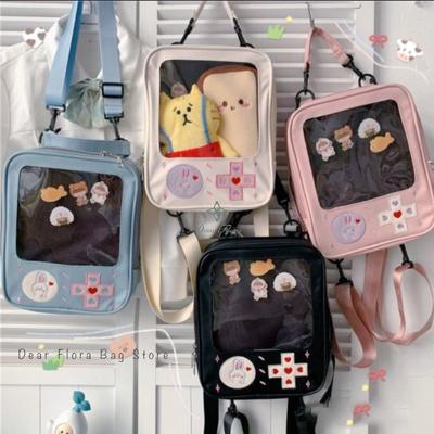 Прозрачный рюкзак ItaBag в стиле лолита для женщин, милый рюкзак для девочек в стиле каваи, сумка через плечо для самостоятельного оформления, прозрачный карман, сумка-тоут в японском стиле с куклой.