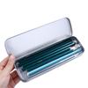 Office Silver Metal Single Layer Pen Box Stationery Box Pencil Storage Box Pencil Box Pencil Case