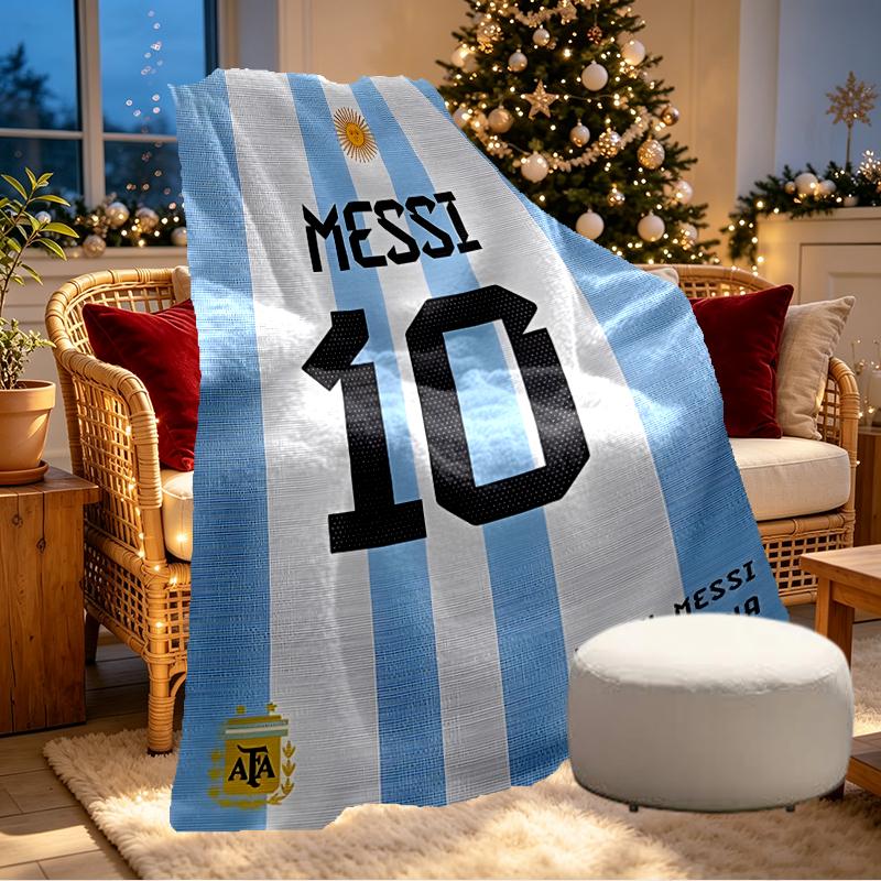 Lionel Messi Print Blanket - Soft & Comfortable, for Bedroom, Travel, Sofa, Home Decoration - Birthday Christmas Gift for Friend