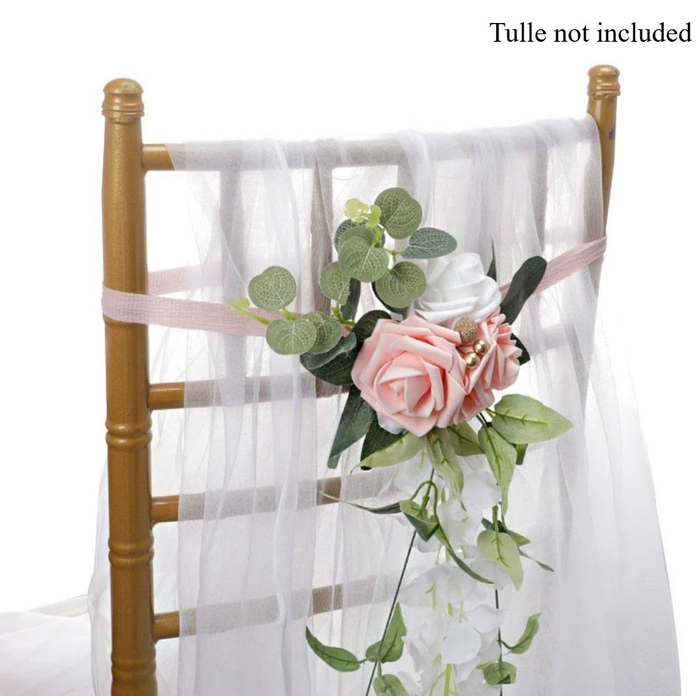 2 шт. свадебные украшения для стульев цветы свадебные украшения для прохода для свадебной церемонии декор для прохода для свадьбы украшения для церковной скамьи