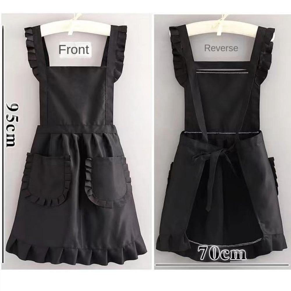 Милые кружевные фартуки в корейском стиле, прочные водонепроницаемые фартуки для готовки, большие карманы, перекрещивающиеся на спине, художественный фартук для женщин и девочек