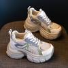 Модные кроссовки для женщин 2025 Весна Осень на толстой подошве Увеличение роста внутри Дышащая сетка Папины кроссовки Женские вулканизированные туфли