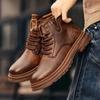 Martin Boots Men's 2025 New Autumn Douyin Same Retro High-top Casual Leather Shoes Tooling Platform Short Boots Cotton Shoes