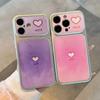 Ins розово-фиолетовый размытый love подходит для iPhone17 гальванизированный чехол для мобильного телефона Apple 16 большие окна 15/14 личность 13