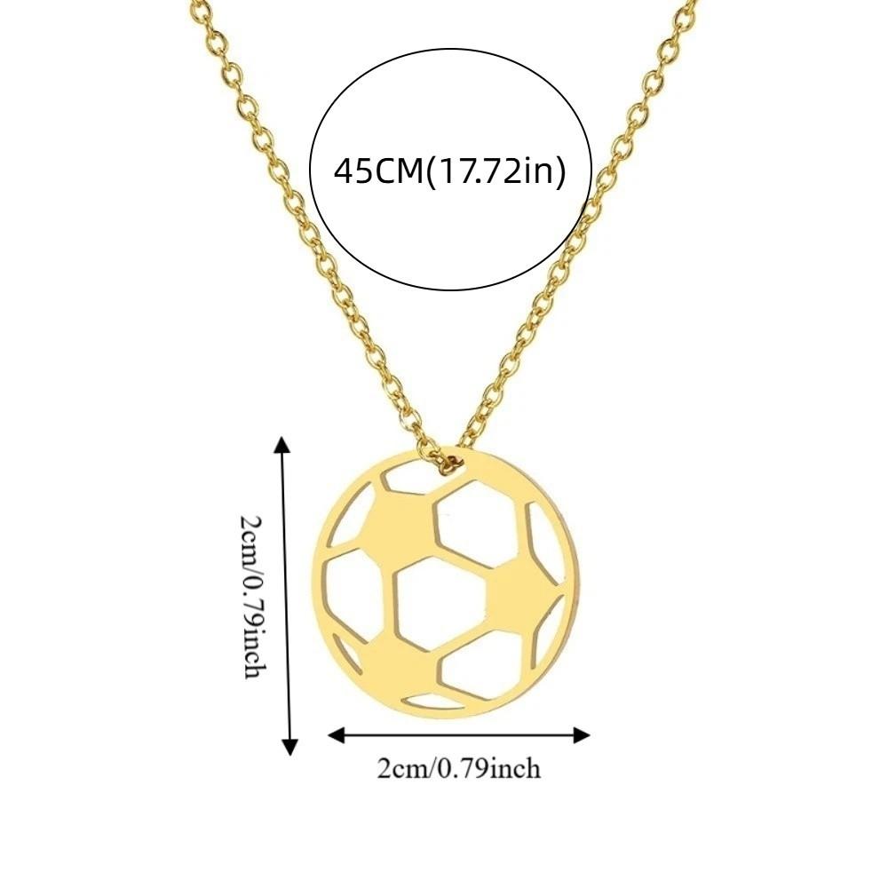 Stainless Steel Football Lover Choker Simple Sports Ball Jewelry Casual Wear