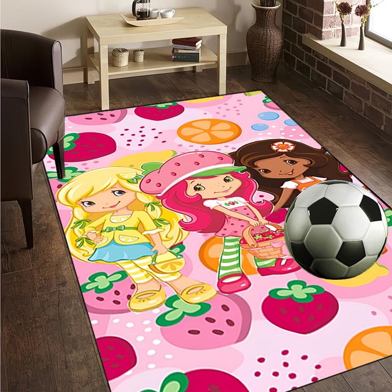 Straw-berry Sweet Moment Rug Office Carpet Non-Slip Mat, Chair Rug Floor Covering for Gaming, Bedroom, Living Room , Home Decor Christmas Gift