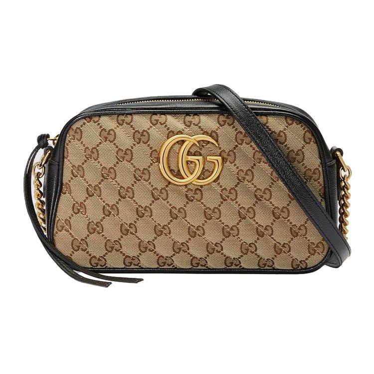 Gucci GG Marmont Small Shoulder Bag Beige Ebony/Nero Women Shoulder_bags Tan 447632-HVKEG-9772