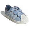 Adidas Originals Superstar Fabric Lightweight Comfortable Durable Shock Absorption Low-Top Kids Skate Shoes Kids Sneakers Blue IH3291