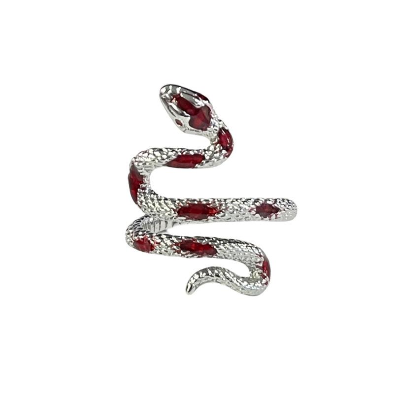 Simple Fashion Textured Serpentine Drop‑Glaze Open Ring Versatile Temperament Niche‑Design Light‑Luxury Daily Gift