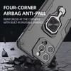 For iPhone 16 15 14 13 Pro Max Phone Case Camera Lens Protect Armor Case For iPhone 14 15 16 Plus 16E Magnetic Ring Holder Cover