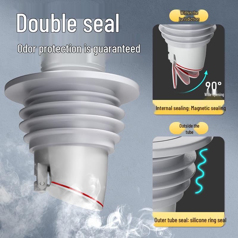 Герметичное силиконовое уплотнение для сливной трубы и крышка, предотвращающая запахи
