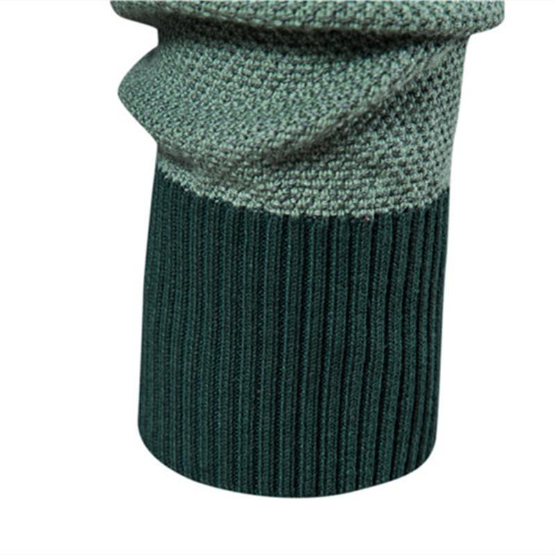 Mens Crew Neck Long Sleeve Striped Knit Sweater Slim Fit Casual Winter Top