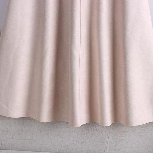 Осенне-зимняя ретро женская замшевая юбка с высокой талией, прилегающего кроя, женская юбка миди А-силуэта, расклешенная юбка