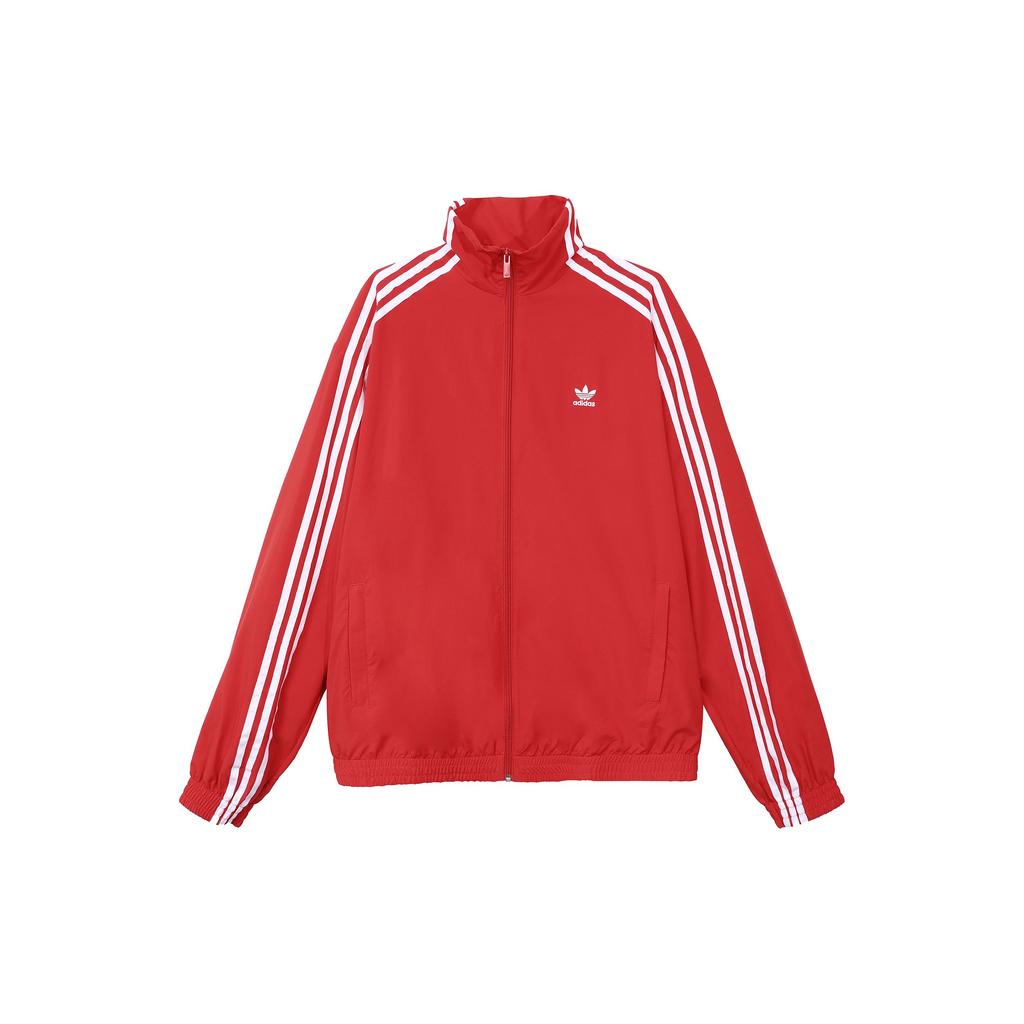 Adidas Originals Adilenium Oversized Track Jacket With Tri-Stripe Patchwork Women Tops Light-Crimson IV9336