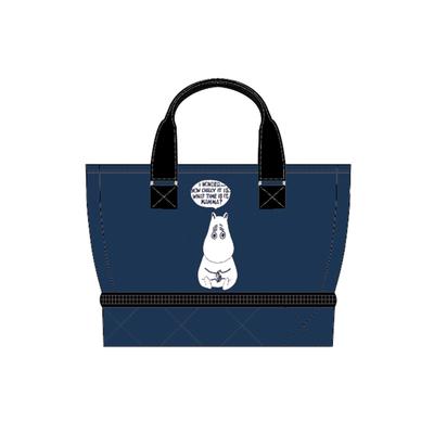 Сумка-тоут кожаная синяя 10 Муми-троллей