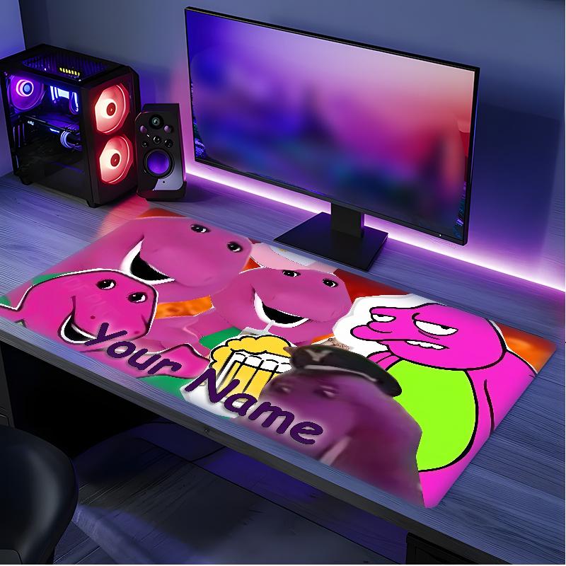 Barney (1) Custom Name Mouse Pad Non‑Slip Mousepad for Office Gaming Desk Custom Gift for Men Women