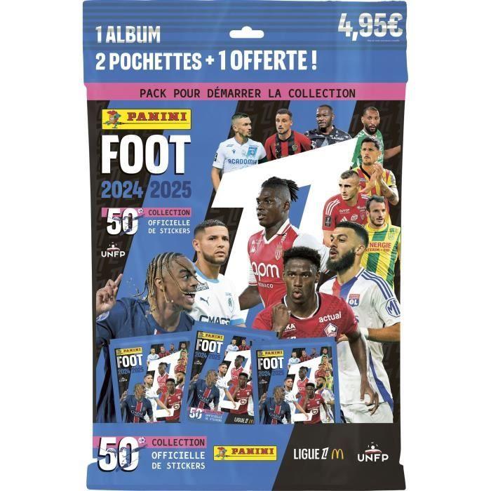Starter Pack - PANINI - Foot Ligue 1 2024-2025 - McDonald's - Album - 2 pochettes - 1 offerte