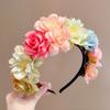 Colorful Children Flower Headband Hair Hoop Bridal Crown Hair Accessories Floral Garland  Women