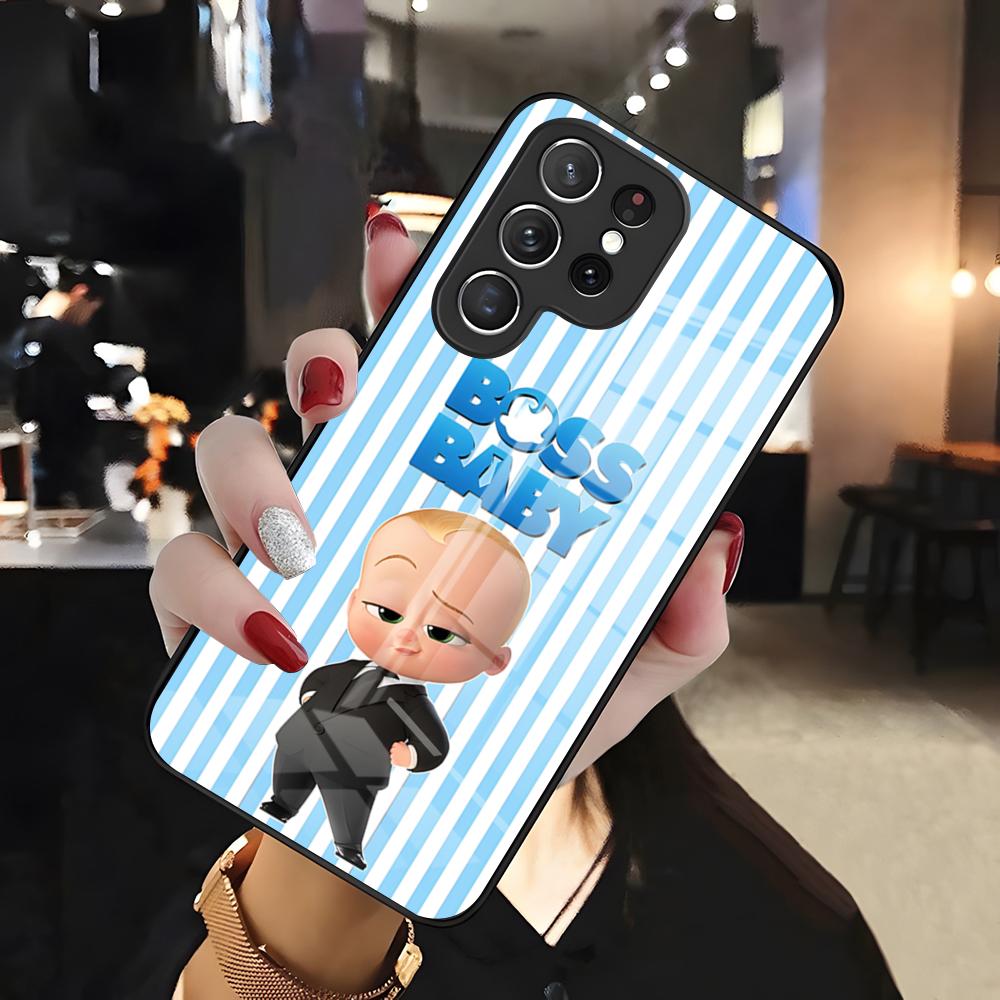 Чехол для телефона Baby B-Boss для Samsung S26 S25 Edge Ultra 24 23 22 21 Ultra Plus Fe A55 56 15 4G 5G Стеклянная крышка