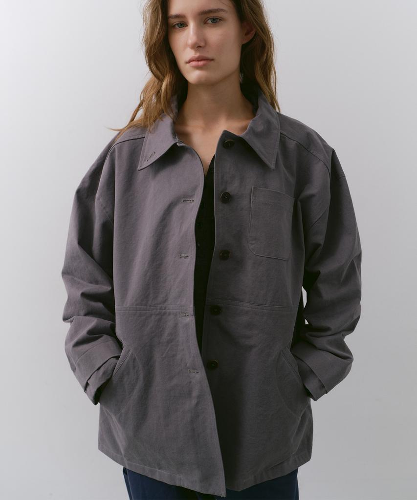 CACELE Relaxed Pocket Cotton Jacket, Dusty Gray