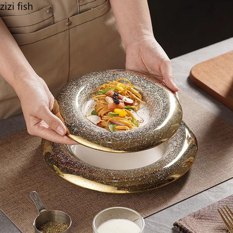 Creative Ceramic Deep Plate Restaurant Thick Soup Plate Dessert Snack Plate Salad Plates Molecular Cuisine Specialty Tableware
