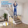 Stable Folding Platform Heavy Duty Adjustable Work Platform, 1100 lbs Capacity, Zinc Plated Steel with Wheels Portable & Anti-Slip Surface, 4/5 Height