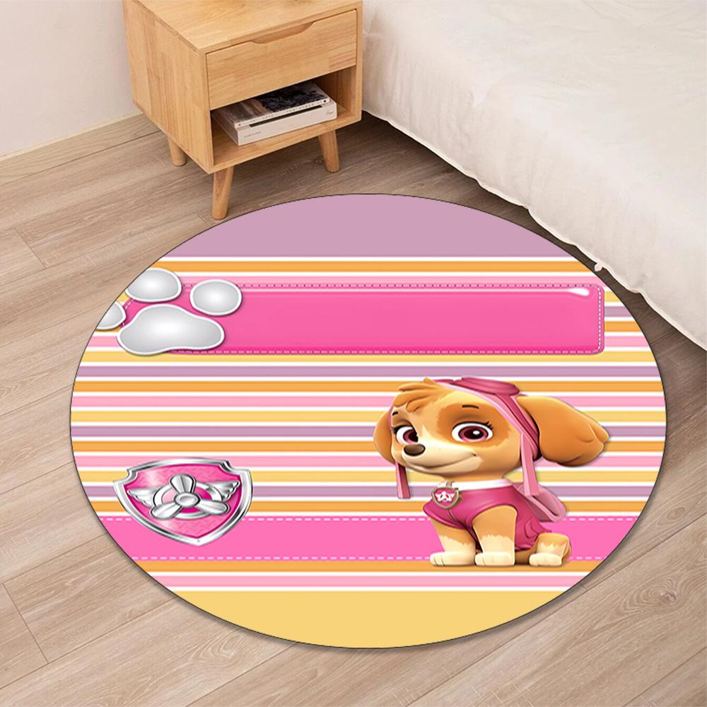 PAW Patrol Printed Round Rug Carpet Chair Rug Area Rug Entryway Doormats,for Office Chair Living Room Bedroom Kitchen Room.