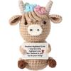 Crochet Emotional Cow Doll Decoration Desk Accessories Positive Energy Cow Doll Home Room Decor Christmas Valentine's Day Gift