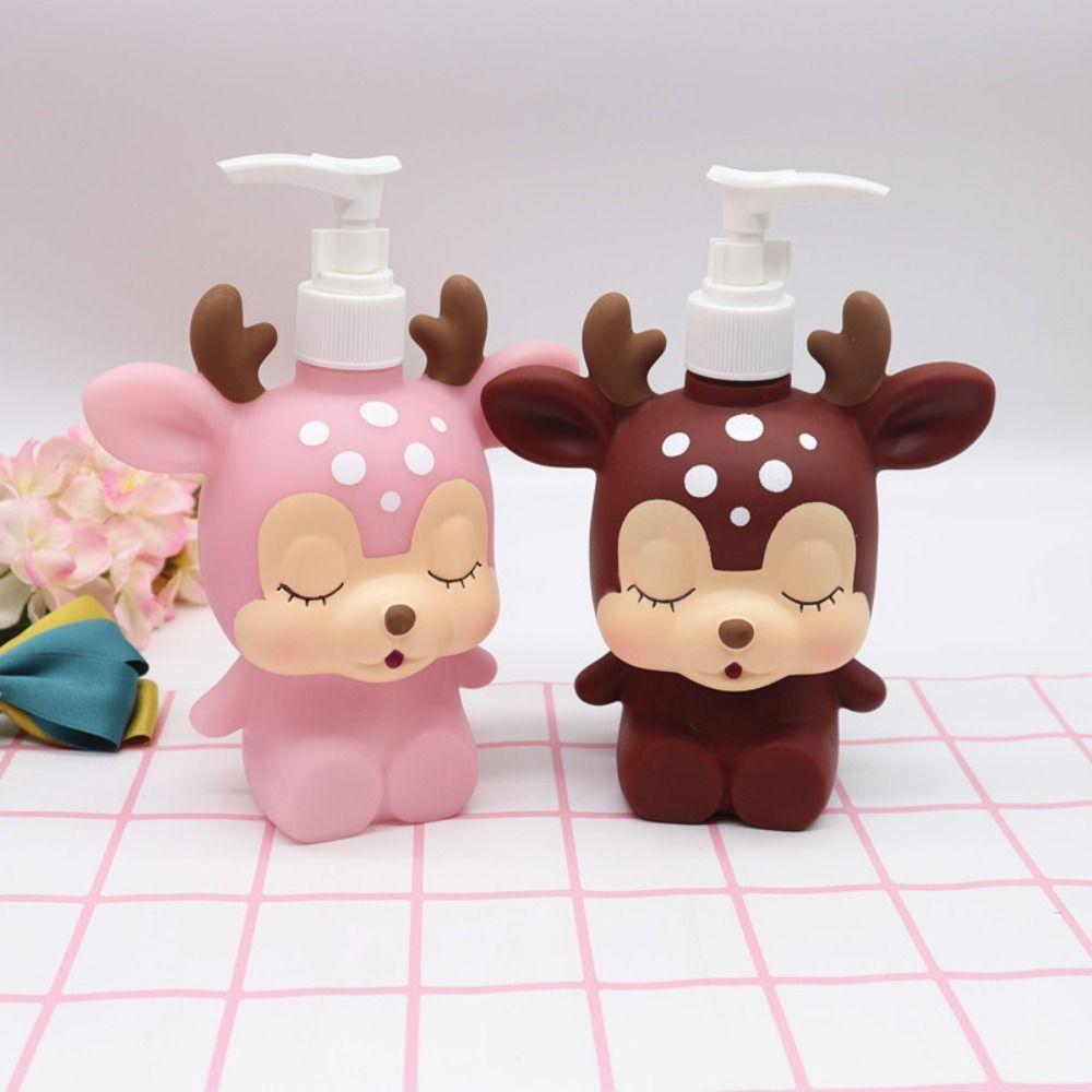 300ML Soap Dispenser Cute Shower Gel Bottle Portable Cartoon Empty Pump Bottle Bathroom