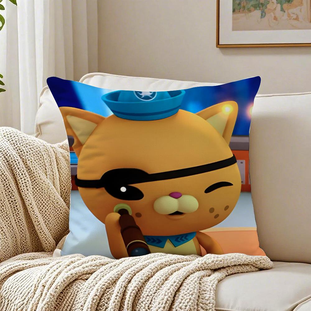 Cartoon Animation Cute The OOctonauts Cushion Cover Linen Pillowcase Soft  for Sofa Bed Home Room Decor