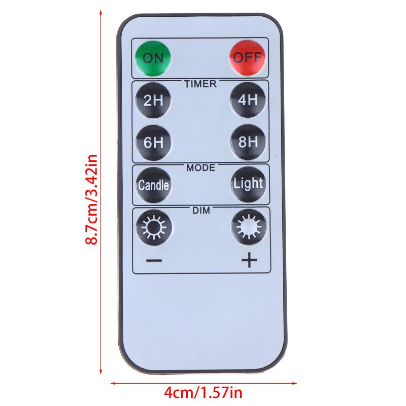 10-Key Battery Powered LED Candle Remote Control Timer Adjustable Illumination for Restaurant Ambience Decor
