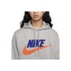 Nike Свободная толстовка с капюшоном с длинным рукавом и принтом логотипа алфавита, мужские топы, серая FN3105-063