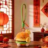 Key Buckle Fortune Burger Pendant Lucky Plush Food Keychain Creative Hamburg Key Chain  Gift