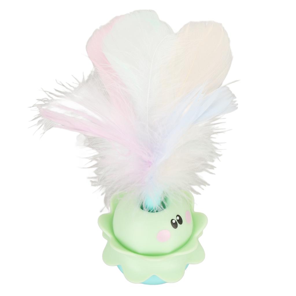 Cat Feather Toy Electric Automatic Rotation Kitten Toy Interactive Anxiety Reduction Cat Toy for