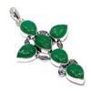 Emerald(Simulated) Gemstone Handmade 925 Sterling Silver Pendant 3.35" S2f70