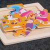 3 Set Early Educational 3D Wooden Puzzle Colorful Cartoon Animal Puzzles  Baby Toys