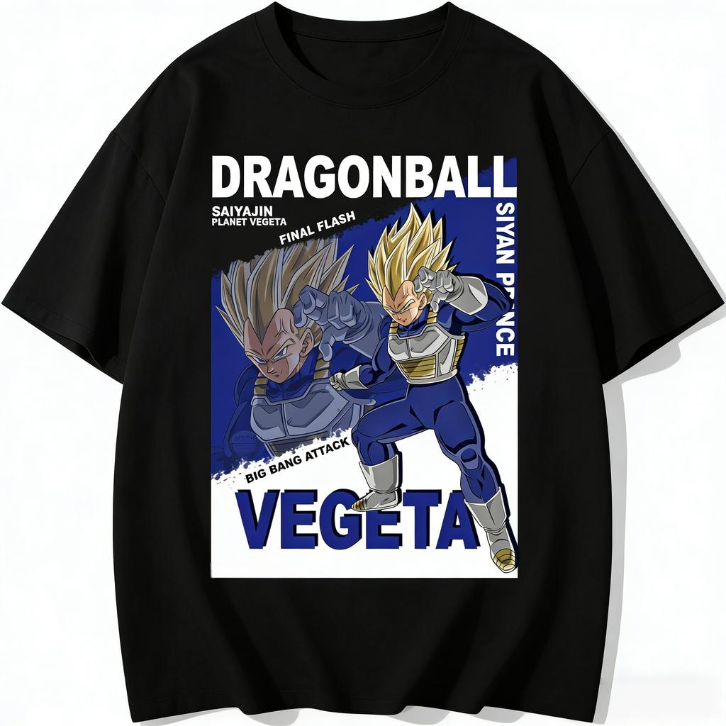 Dragon Ball Z Vegeta Saiyan Prince Printed Tshirt Mens and Womens Tshirt Mens Top Sports Tshirt Mens Tshirt Summer Tee