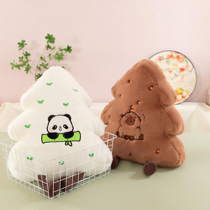 Плюшевая подушка-обнимашка Рождественская елка Креативное мягкое животное для детей Подарок на день рождения Рождество Декор гостиной Игрушка Кукла для девочек и