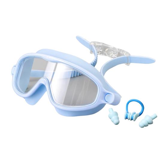 Комплект очков для плавания с широким обзором, противотуманные очки для плавания с зажимом для носа