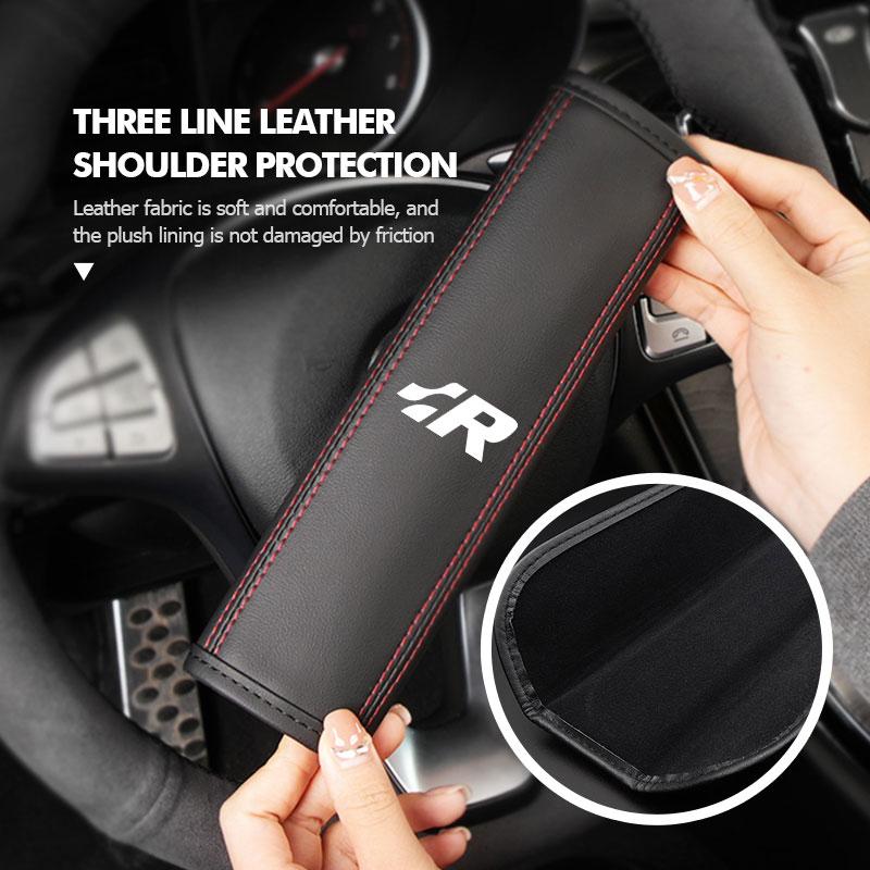 Emblems Car Seat Belt Shoulder Cover Protection Pads Accessor For Volkswagen VW Passat B5 B5.5 2000- 2007 2008 2009 2010 Touareg zf7