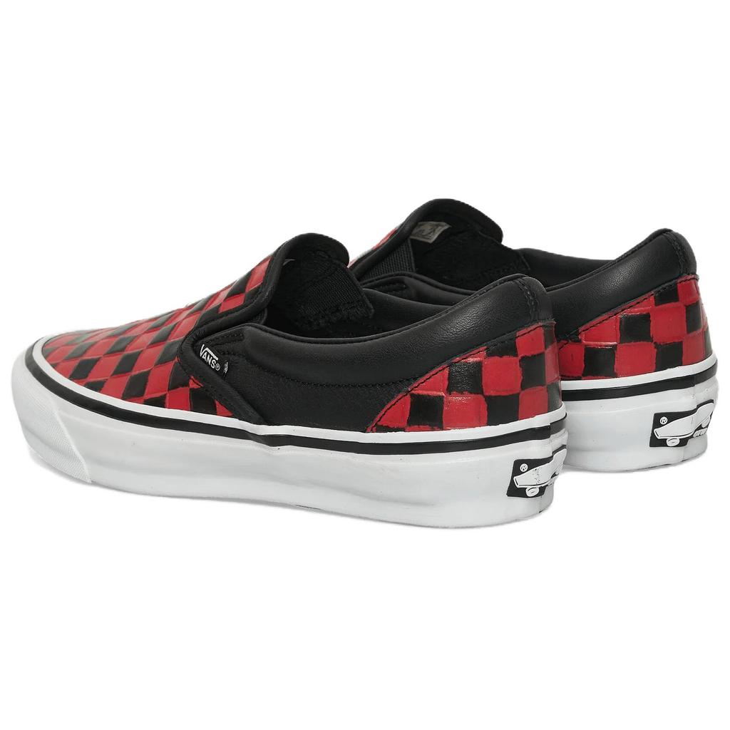 Vans CLASSIC SLIP ON Low Top Skateboard Shoes Unisex Red Black Sneakers VN000DCMBRR1