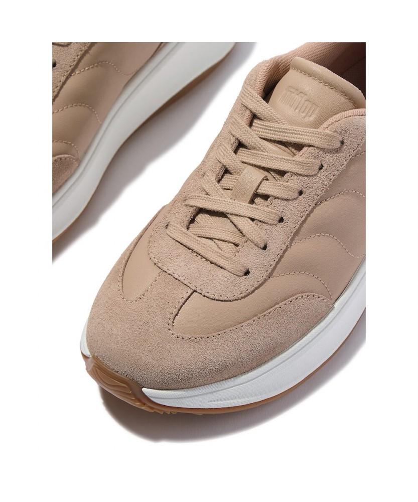 Fitflop [F-Mode] Women'S Wave Leather/Suede Sneakers - Classic Beige (Ft59K2N15A)