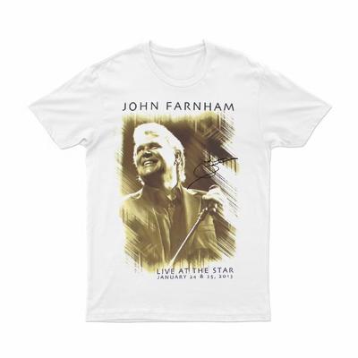 Ретро Футболка John Farnham Live At The Star Классическая Белая Унисекс S-5XL LI915 Унисекс Футболка