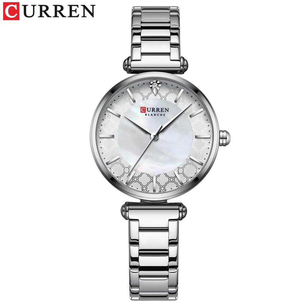 CURREN Женские простые часы, компактные часы со стальным ремешком, женские повседневные часы