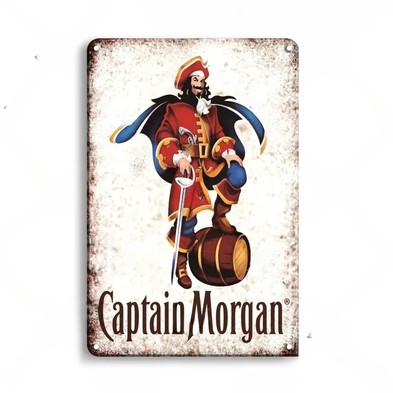 Винтажные жестяные знаки с ромом Captain Morgan, плакаты, настенный декор, ретро-металлический знак, Havana Club, Bacardi, Kraken, табличка, бар, кухня